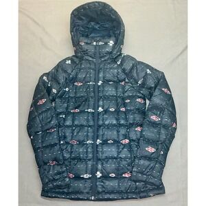 AK Burton Baker Down Jacket Women XS XSmall Blue Puffer Winter Coat Southwestern